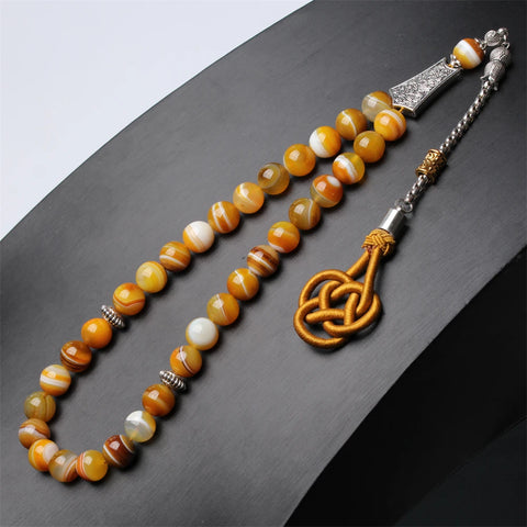Orange Stripe Agate Prayer Beads-ToShay.org