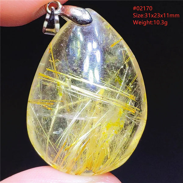 Gold Rutilated Quartz Pendant-ToShay.org