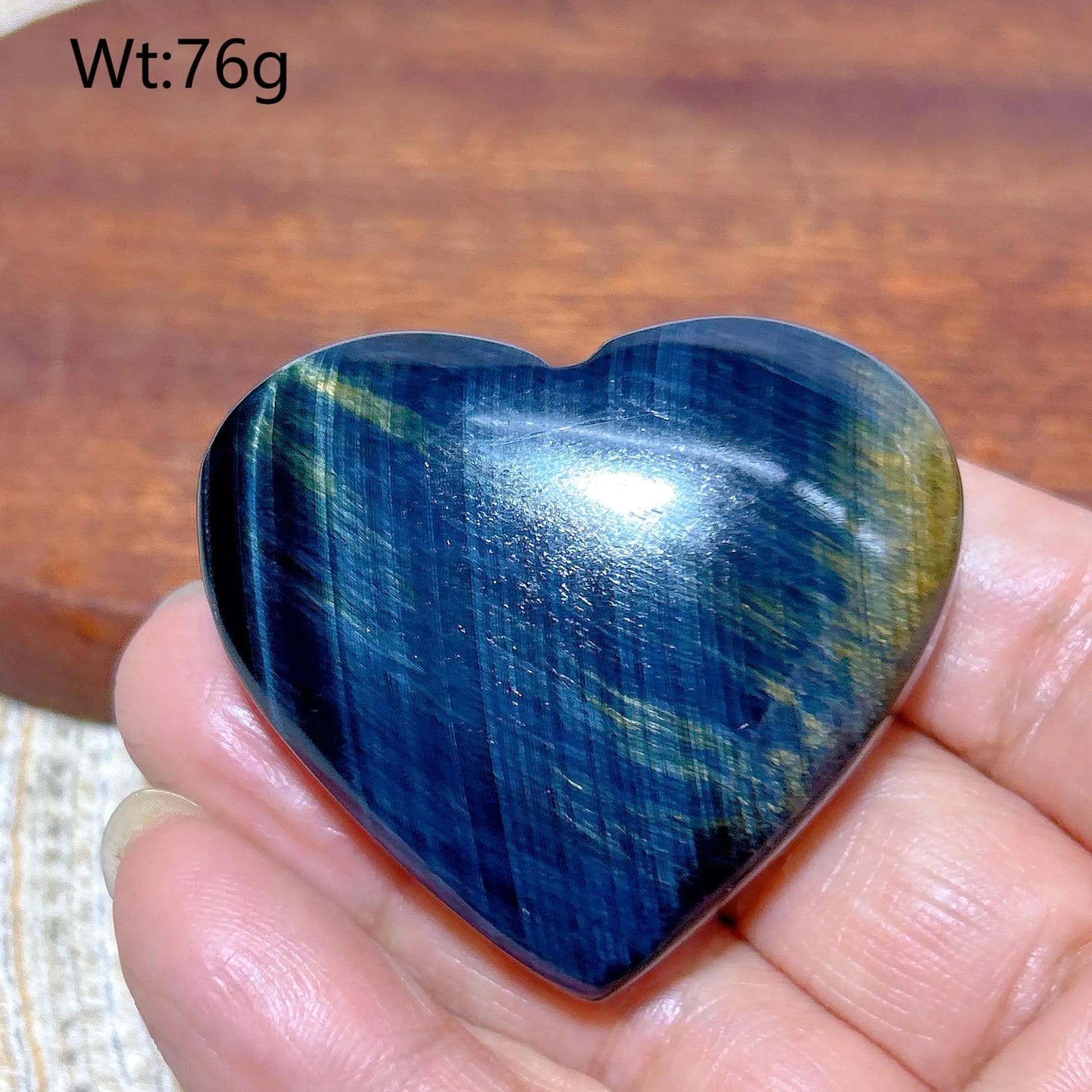 Blue Flash Tiger Eye Heart-ToShay.org