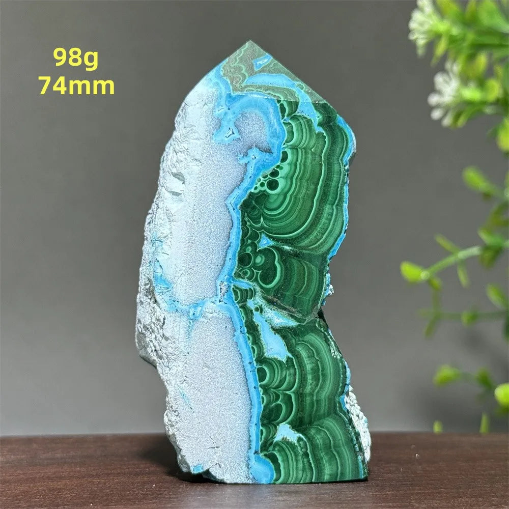 Blue Chrysocolla Malachite Point-ToShay.org