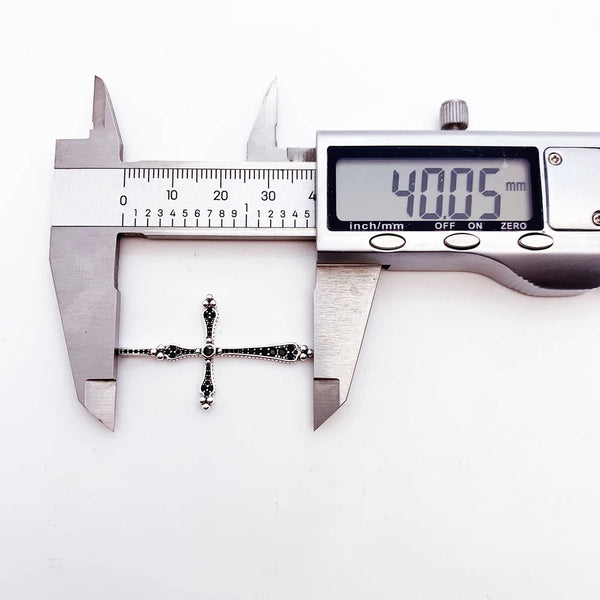 Silver Black Cross Pendant-ToShay.org