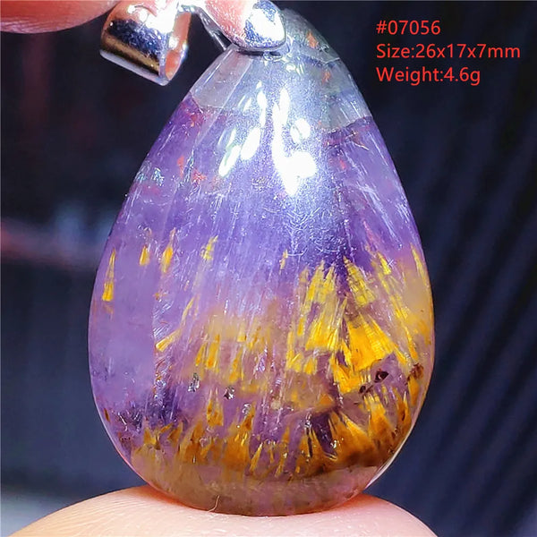 Purple Rutilated Auralite Pendant-ToShay.org