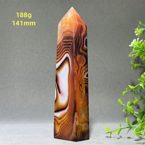 Black Red Striped Agate Obelisk-ToShay.org