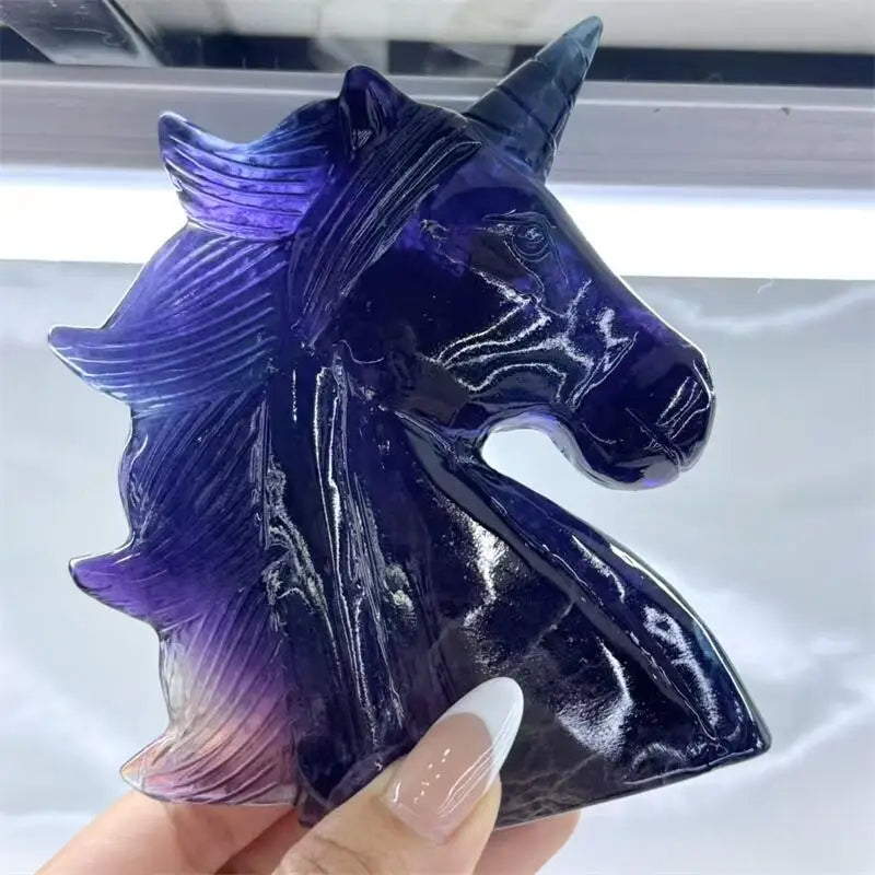 Purple Fluorite Unicorn Head-ToShay.org