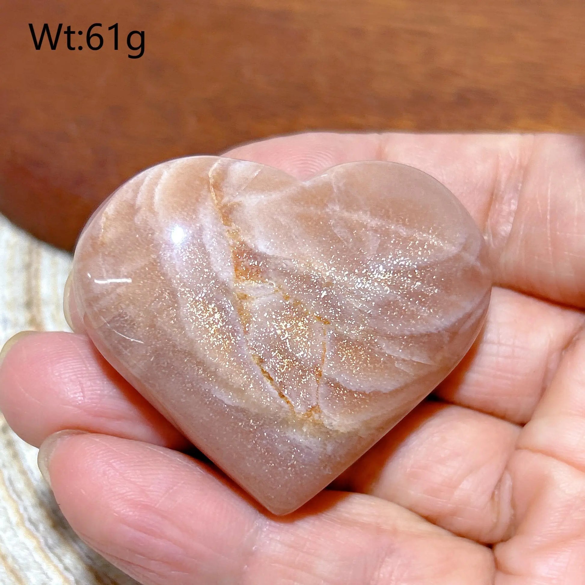 Orange Peach Moonstone Heart-ToShay.org