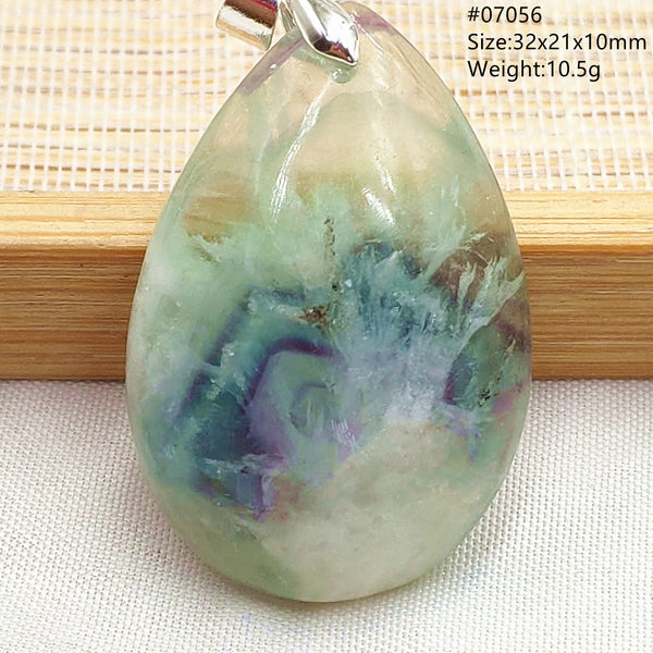 Green Feather Fluorite Pendant-ToShay.org