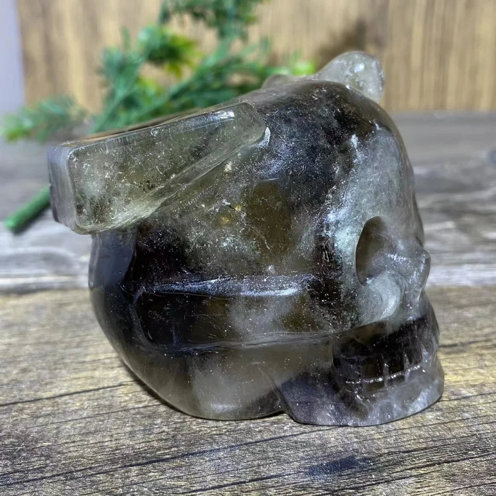 Brown Smokey Citrine Quartz Skull-ToShay.org