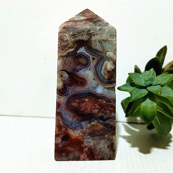 Red Lace Agate Wand Point-ToShay.org