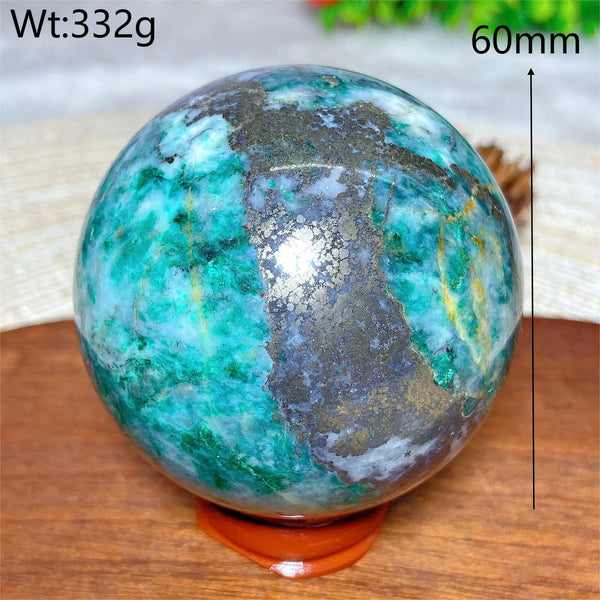 Green Jasper Pyrite Ball-ToShay.org