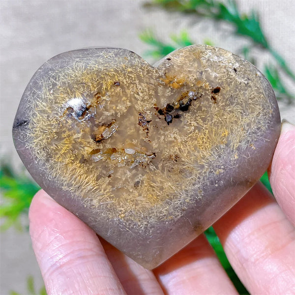 Yellow Hair Agate Heart-ToShay.org