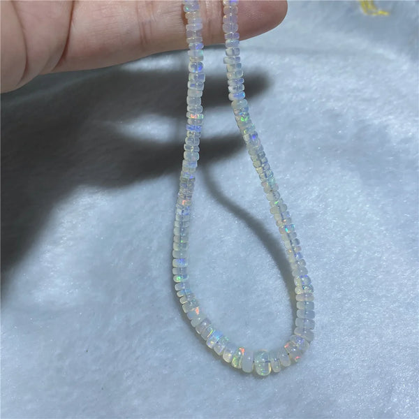 White Opal Bead Necklace-ToShay.org