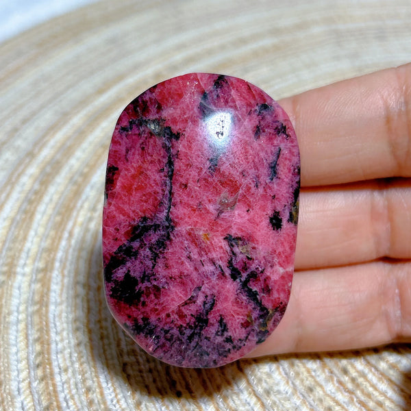 Pink Rhodonite Palm Stone-ToShay.org