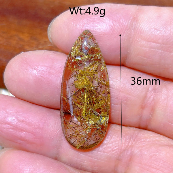 Gold Rutilated Crystal Pendant-ToShay.org