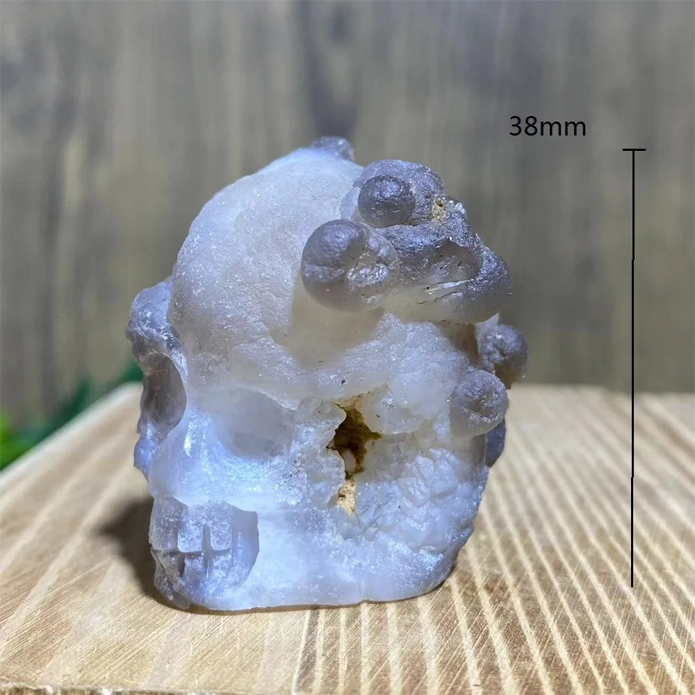Grey Agate Geode Skull-ToShay.org