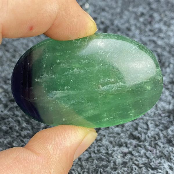Green Fluorite Palm Stone-ToShay.org