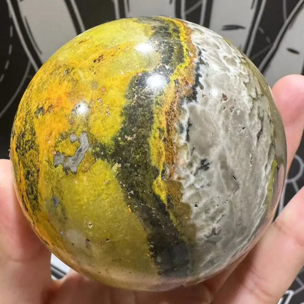 Yellow Bumblebee Jasper Ball-ToShay.org