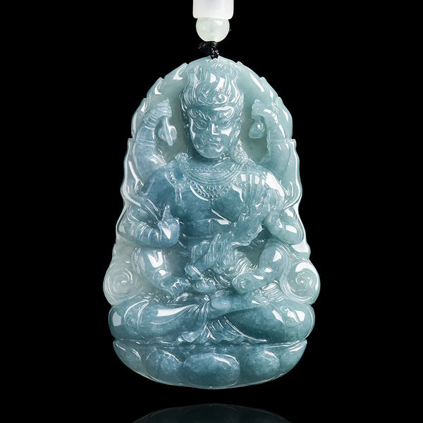 Blue Jadeite Bodhisattva Pendant-ToShay.org