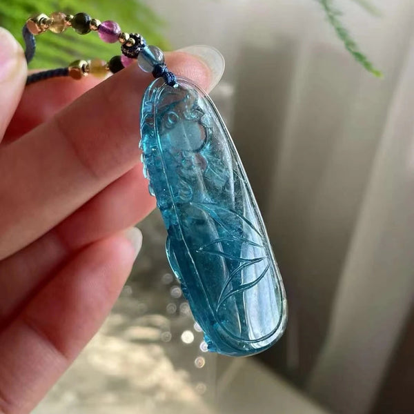 Blue Aquamarine Fish Pendant-ToShay.org