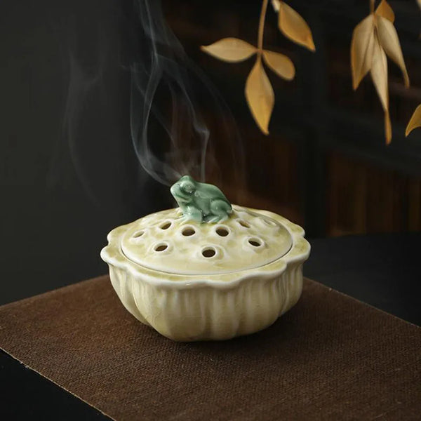 Lotus Frog Incense Holder-ToShay.org