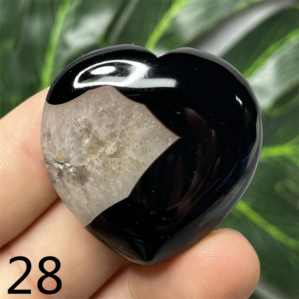 Black Agate Geode Heart-ToShay.org