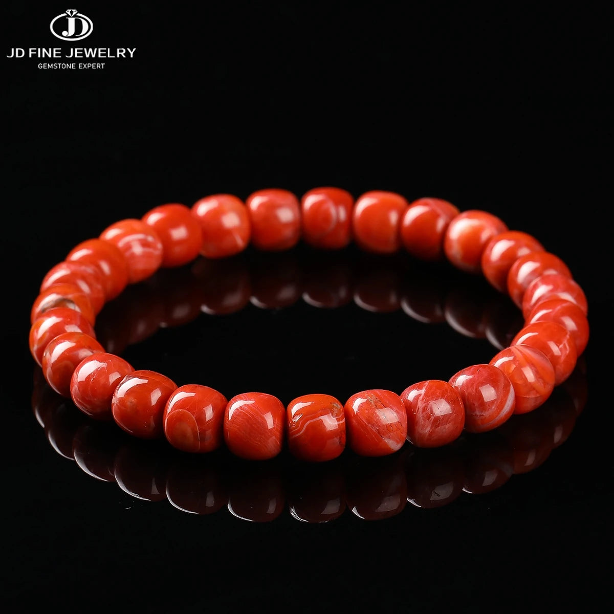 Red Agate Bead Bracelet-ToShay.org