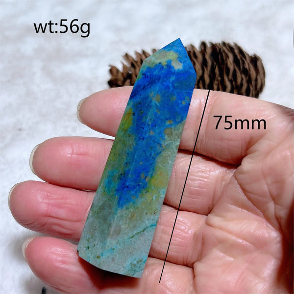 Blue Azurite Chrysocolla Point-ToShay.org