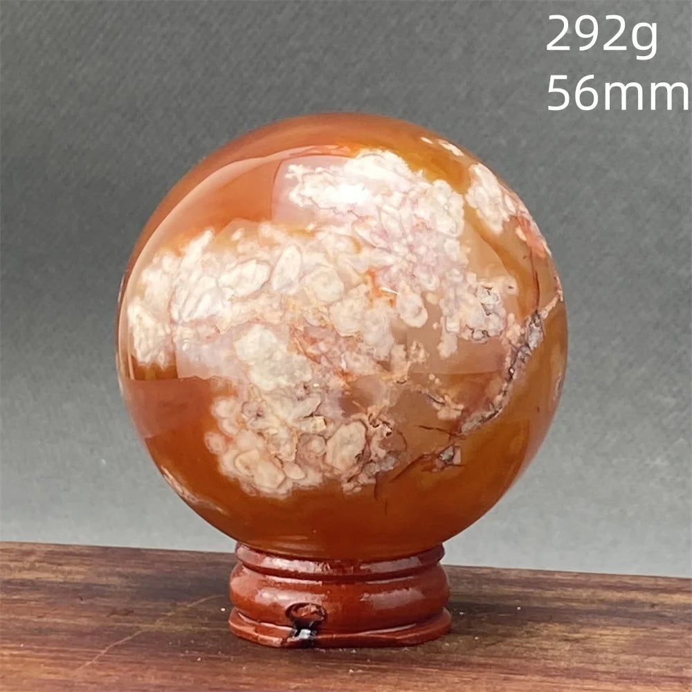 Red Cherry Blossom Agate Ball-ToShay.org