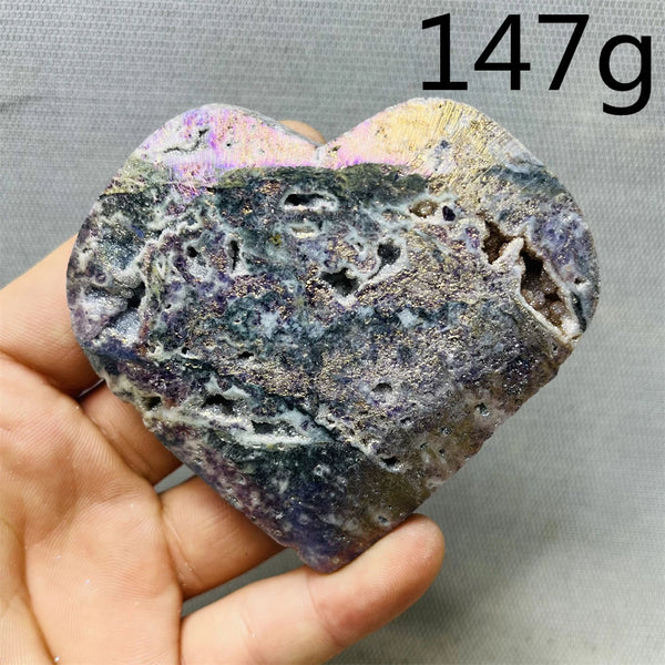 Purple Sphalerite Geode Heart-ToShay.org