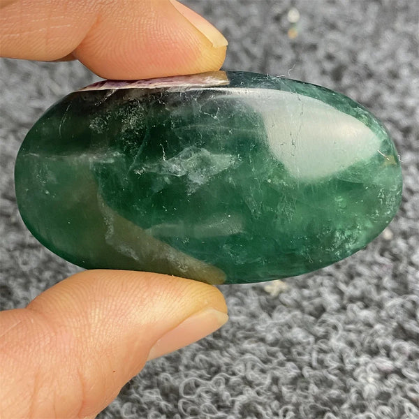 Green Fluorite Palm Stone-ToShay.org