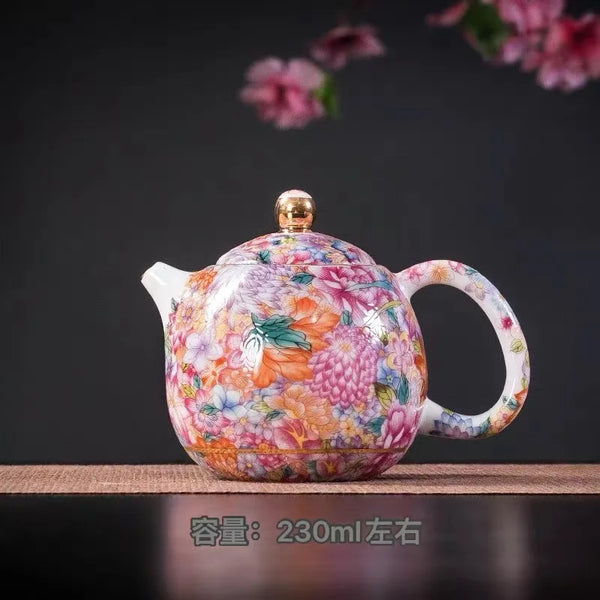 Flower Porcelain Teapot-ToShay.org