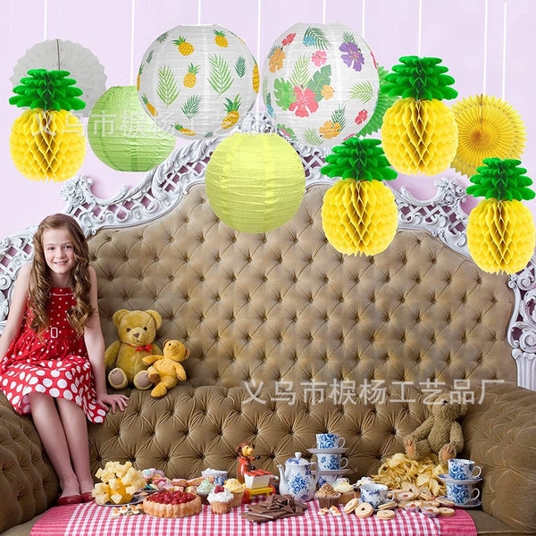 Pineapple Honeycomb Paper Lanterns-ToShay.org