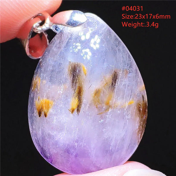 Purple Rutilated Auralite Pendant-ToShay.org