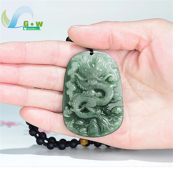 Green Jadeite Dragon Pendant-ToShay.org