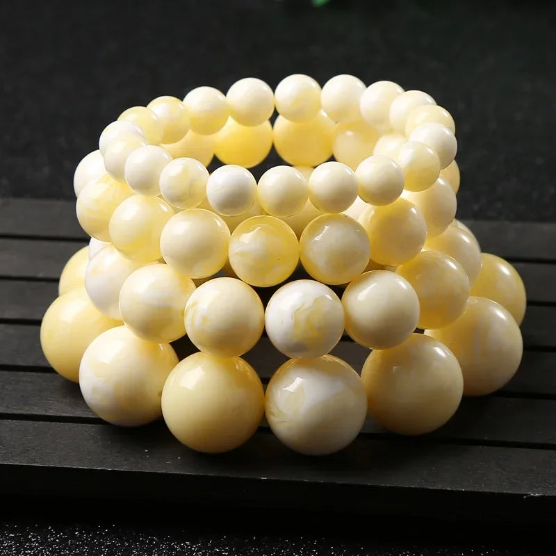 Yellow Amber Bead Bracelet-ToShay.org