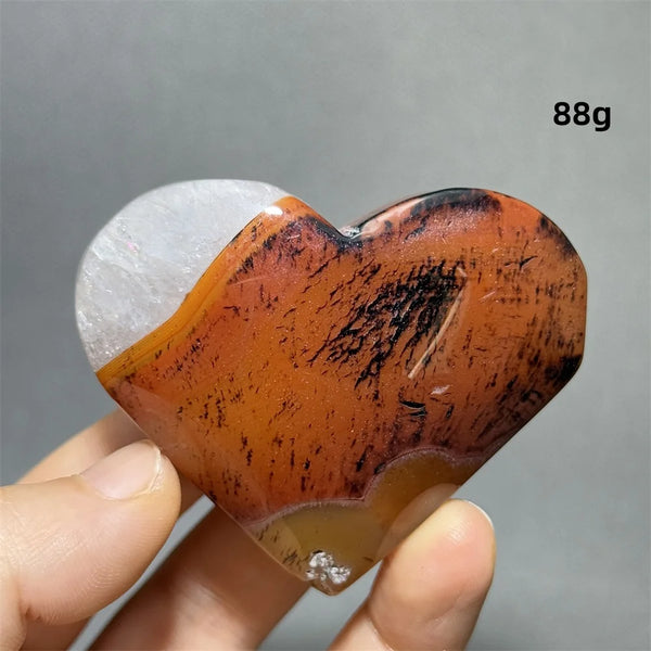 Red Black Striped Agate Heart-ToShay.org