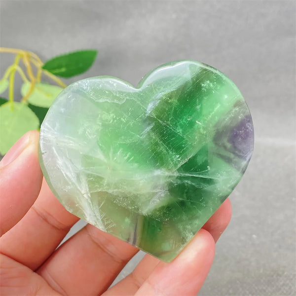 Green Feather Fluorite Heart-ToShay.org