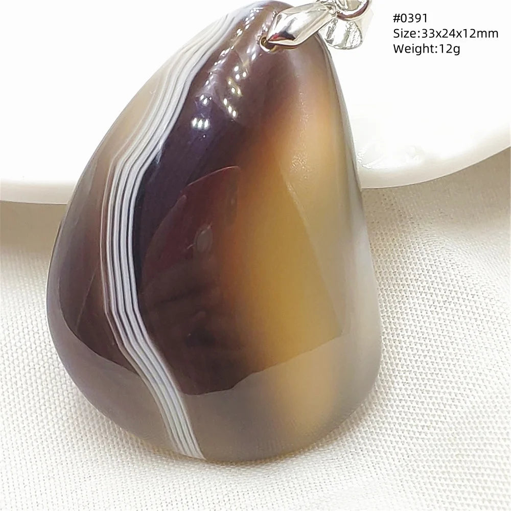 Grey Brown Agate Pendant-ToShay.org