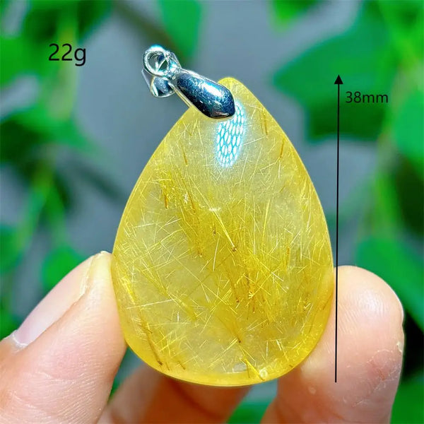 Gold Rutilated Quartz Pendant-ToShay.org