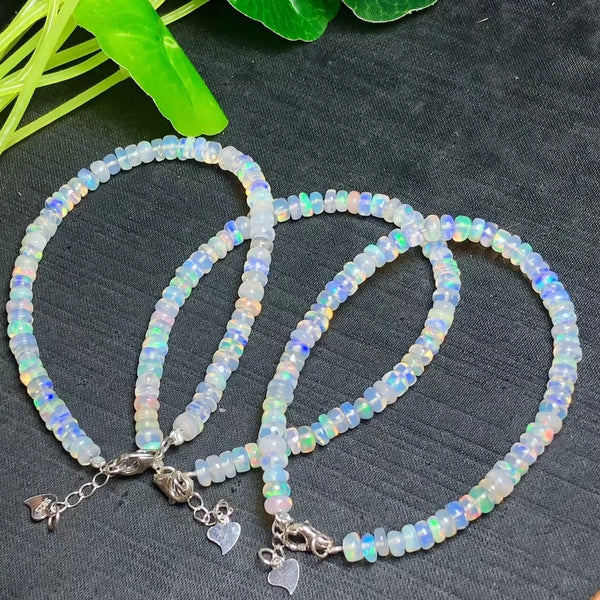 White Opal Abacus Bracelet-ToShay.org