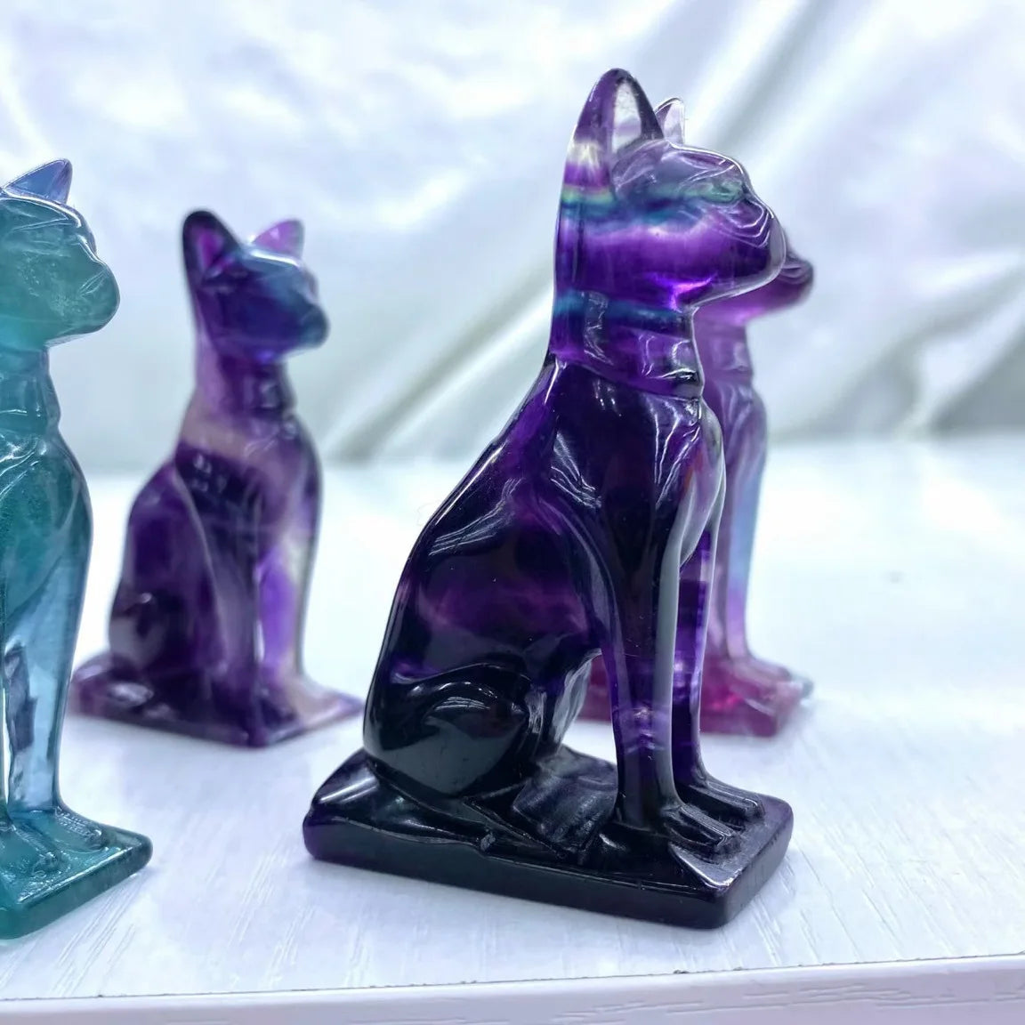 Rainbow Fluorite Figurines-ToShay.org