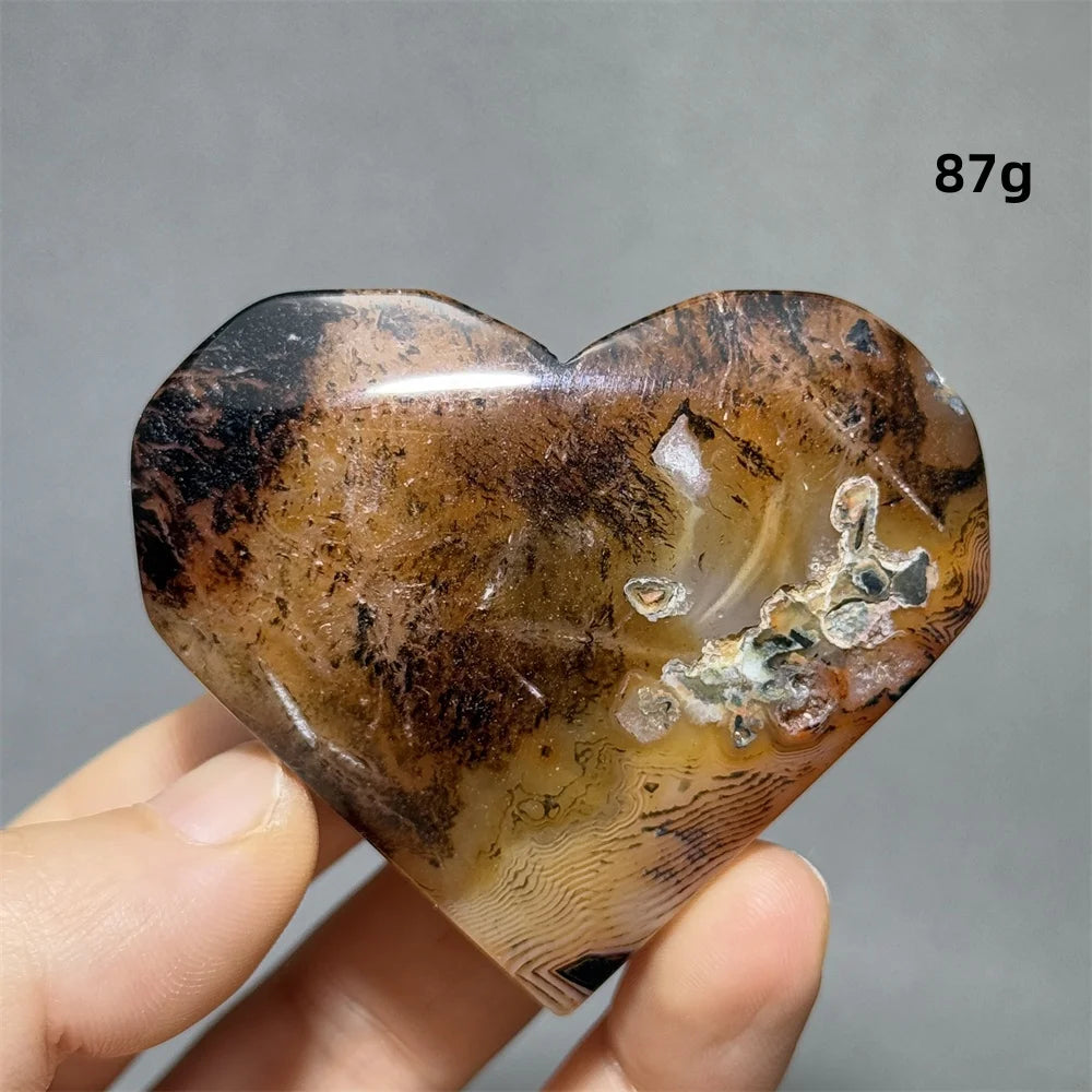 Red Black Striped Agate Heart-ToShay.org