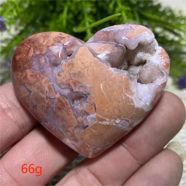 Pink Flower Agate Heart-ToShay.org