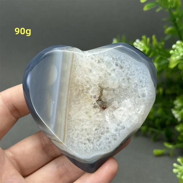 Grey Agate Geode Heart-ToShay.org