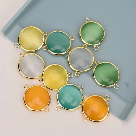 Mixed Cats Eye Crystal Charms-ToShay.org