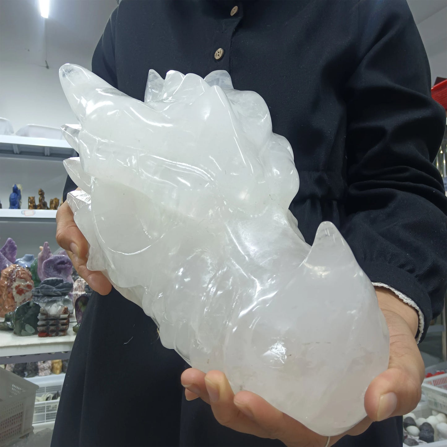 White Quartz Dragon Head-ToShay.org