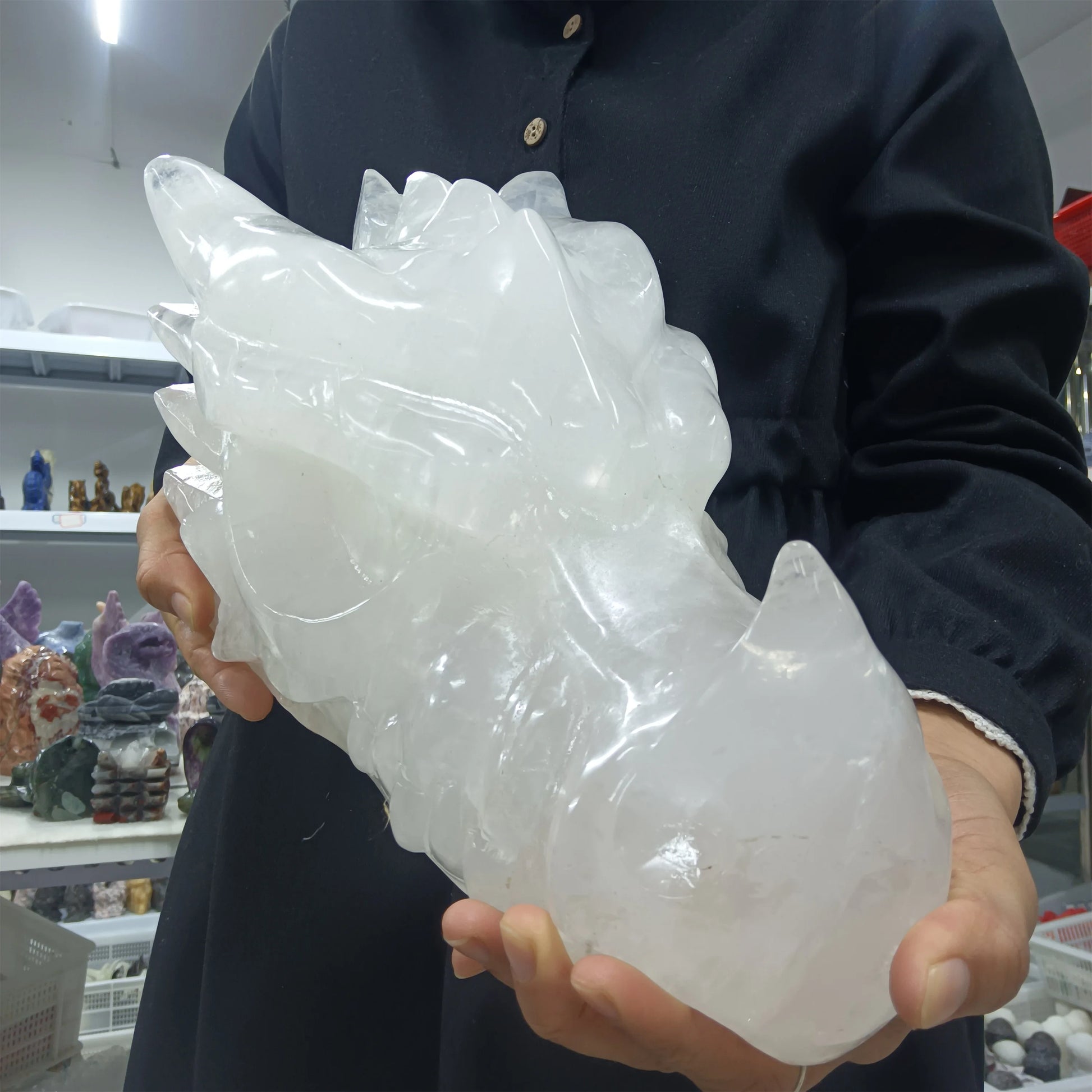 White Quartz Dragon Head-ToShay.org