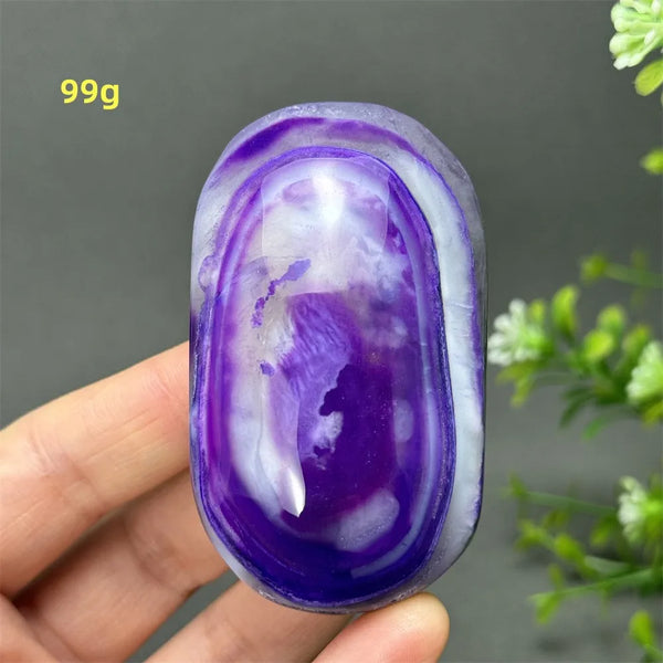 Purple Agate Palm Stone-ToShay.org
