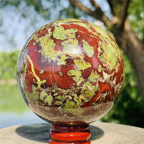 Green Dragon Blood Stone Ball-ToShay.org