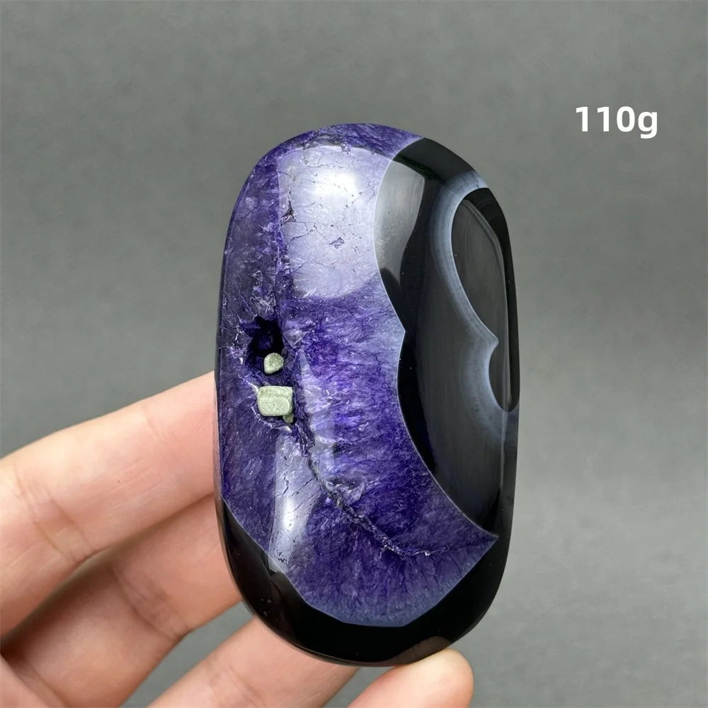 Purple Agate Palm Stone-ToShay.org