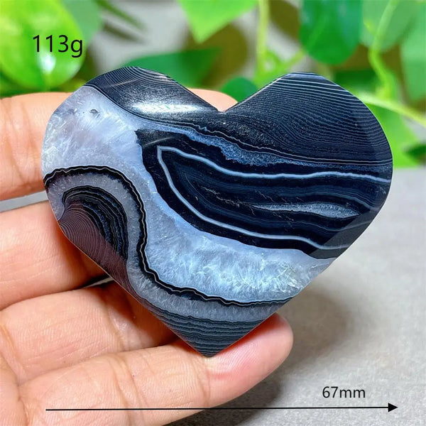 Black Silk Agate Heart-ToShay.org